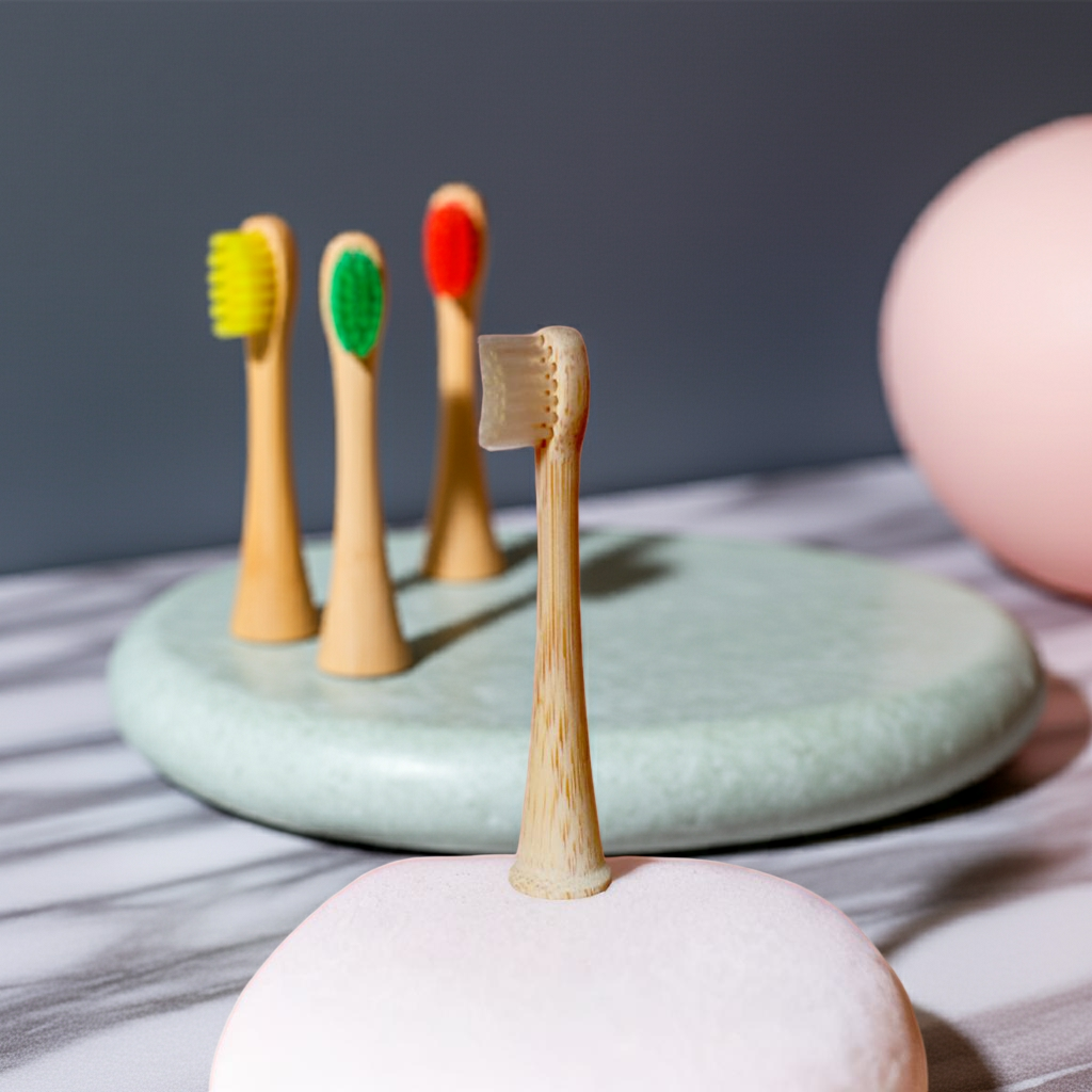 4 pack Bamboo Electric Toothbrush Heads